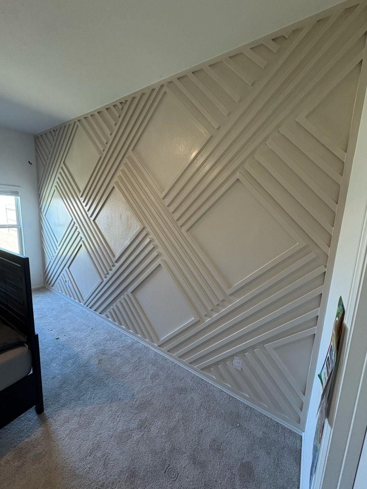 Bedroom accent wall after