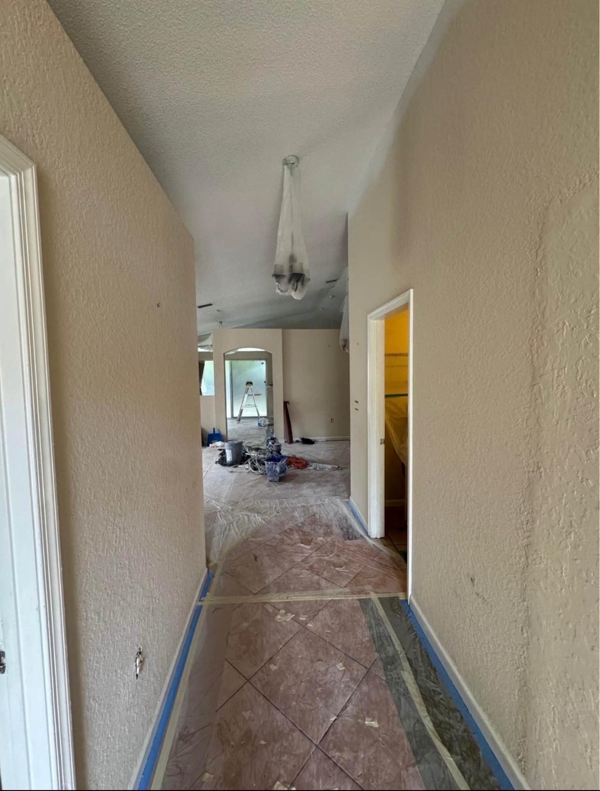 Hallway before painting