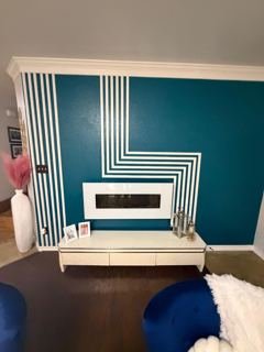 Teal accent wall