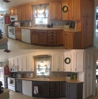 Kitchen cabinets repainted