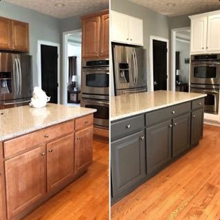 Kitchen island repainted