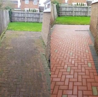Brick walkway cleaned