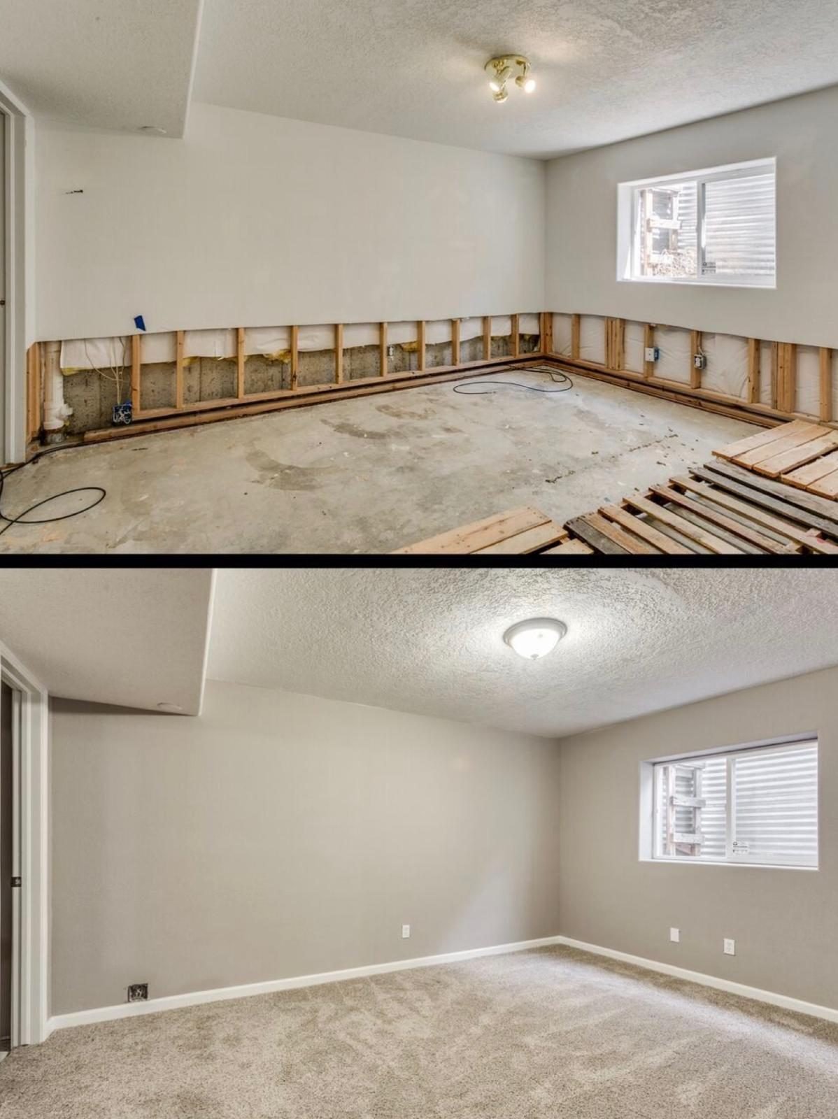 Drywall finished in a basement